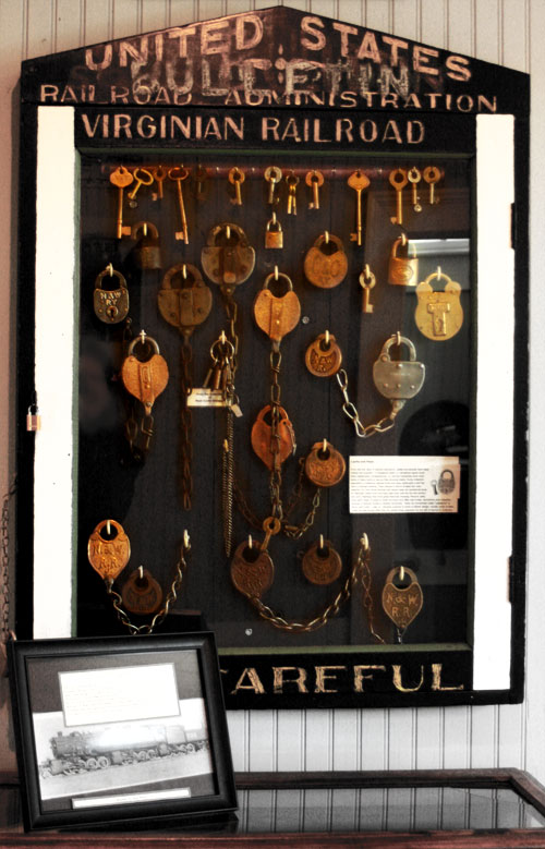 Railroad locks, keys and badges