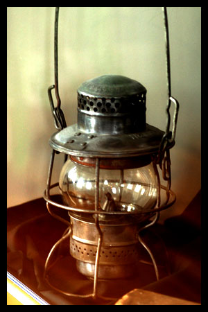 Brass railroad lamp from the museum collection
